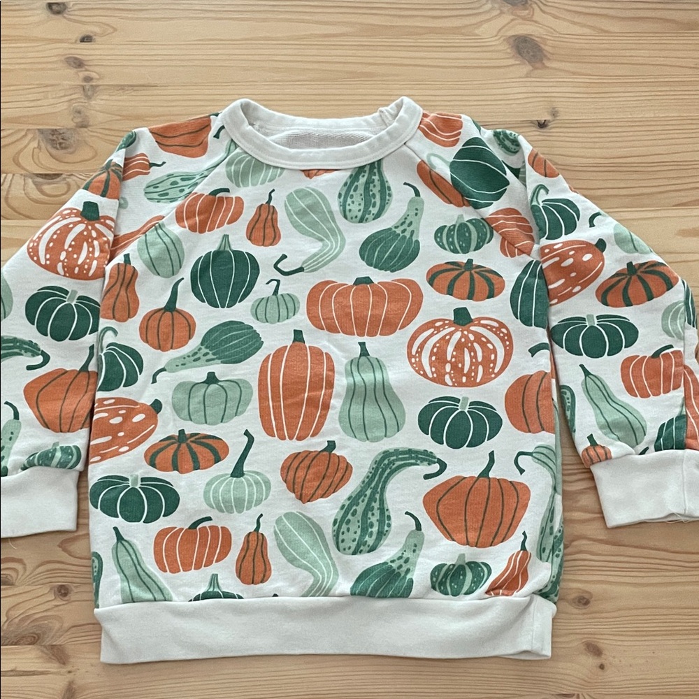 Winter Water Factory Kids Pumpkin Pattern Sweatshirt